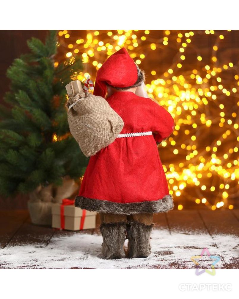 Дед Мороз "В красной шубке с мишкой" 22х45 см арт. СМЛ-91233-1-СМЛ0005036029 3