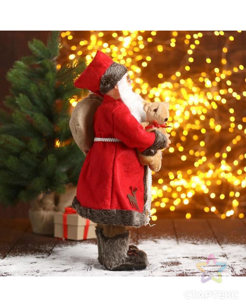 Дед Мороз "В красной шубке с мишкой" 22х45 см арт. СМЛ-91233-1-СМЛ0005036029 4