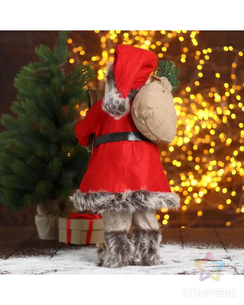 Дед Мороз "В красной шубке с лыжами и подарками" 23х45 см арт. СМЛ-91234-1-СМЛ0005036030 3