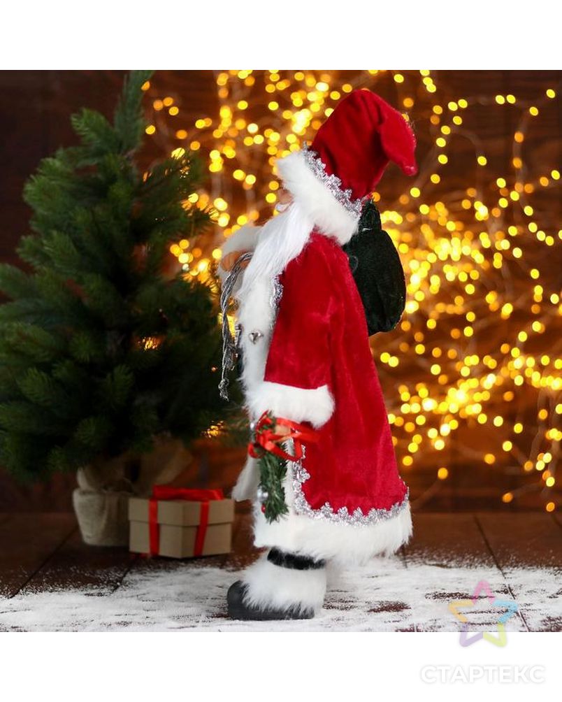 Дед Мороз "В красной шубке с новогодним венком" 24х45 см арт. СМЛ-91236-1-СМЛ0005036032 2