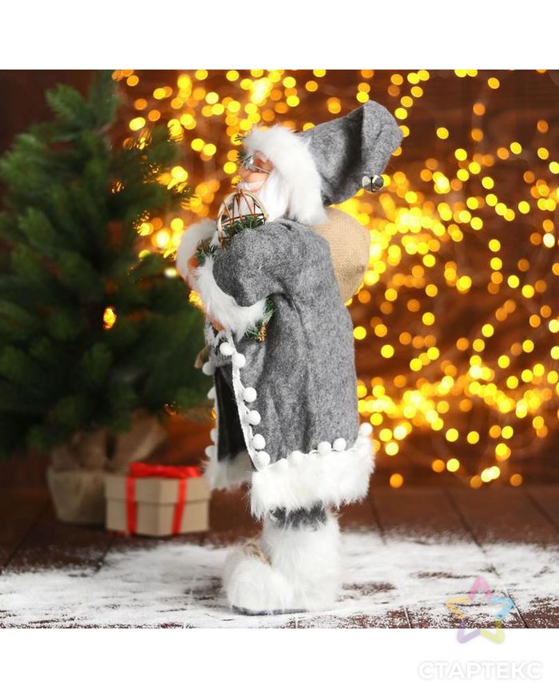 Дед Мороз "В сером тулупе со снегоступами" 23х45 см арт. СМЛ-91237-1-СМЛ0005036034 2
