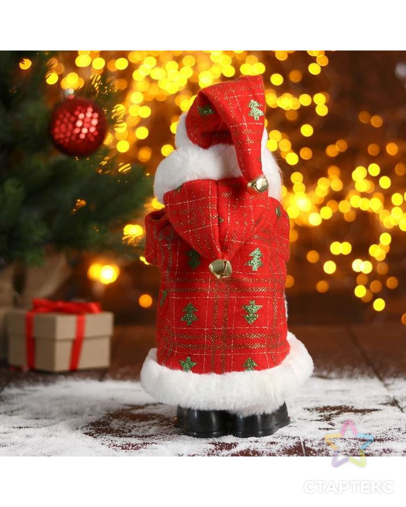 Дед Мороз "В красно-белой шубке в клетку с подарками" 17х30 см арт. СМЛ-91240-1-СМЛ0005036042 3