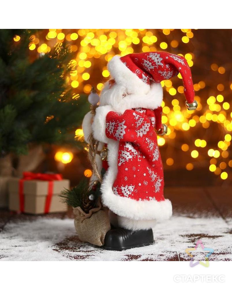 Дед Мороз "В красной шубке в ёлочках с подарками" 15х30 см арт. СМЛ-91241-1-СМЛ0005036043 2