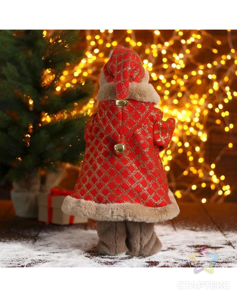 Дед Мороз "В красной шубке в клетку с подарками" 20х40 см арт. СМЛ-91242-1-СМЛ0005036045 3