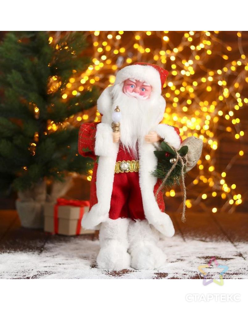 Дед Мороз "В красной шубе с подарками" 23х40 см арт. СМЛ-91244-1-СМЛ0005036047 1