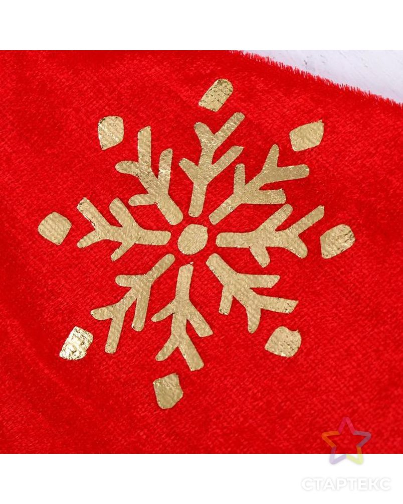 Колпак новогодний "Сияющие снежинки" 28х36 см красный арт. СМЛ-93017-1-СМЛ0005036059 2