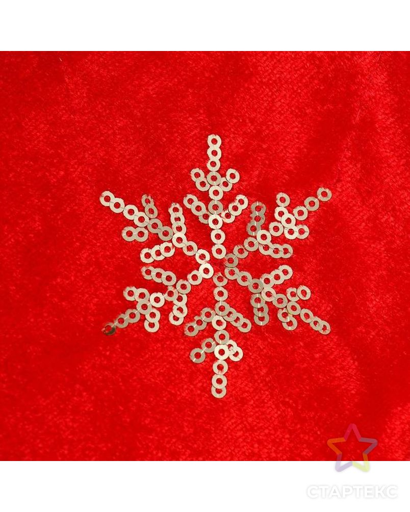 Колпак новогодний "Золотистые снежинки" 28х36 см красный арт. СМЛ-93021-1-СМЛ0005036063 2