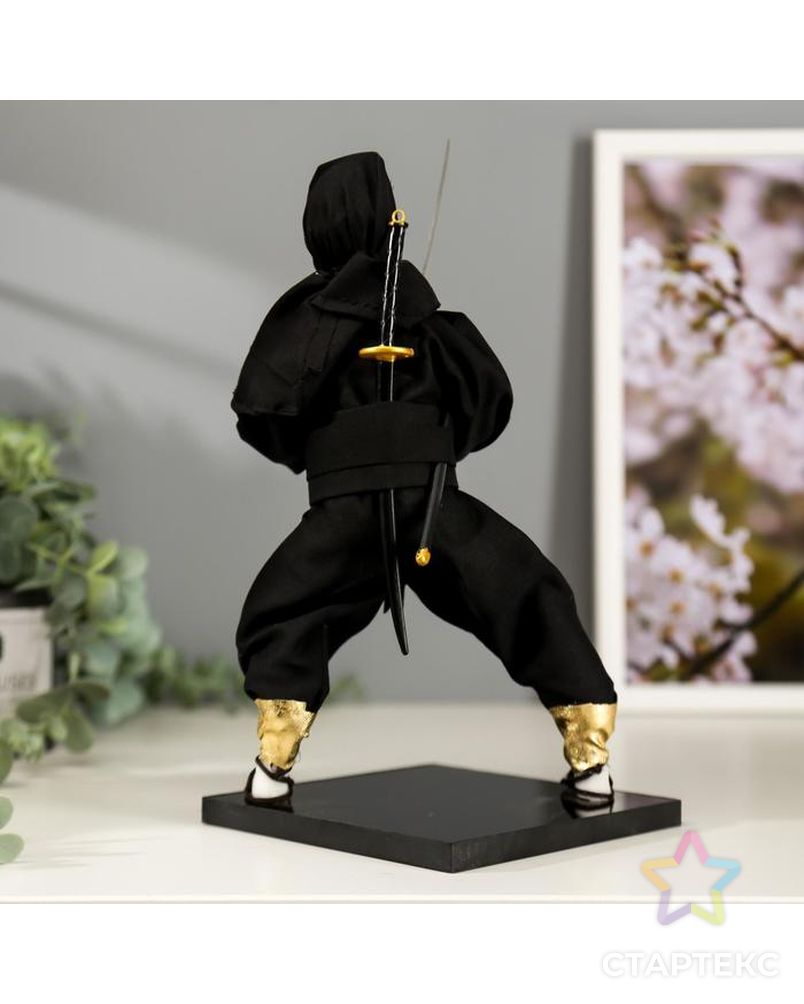 Кукла коллекционная "Чёрный ниндзя с мечом" 25х12,5х12,5 см арт. СМЛ-90627-1-СМЛ0005036092 4