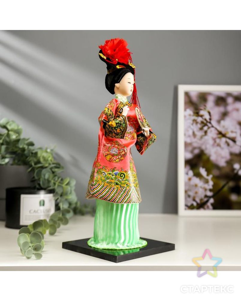 Кукла коллекционная "Китаянка в традиционном наряде с опахалом" 33,5х12,5х12,5 см арт. СМЛ-90628-1-СМЛ0005036094 2