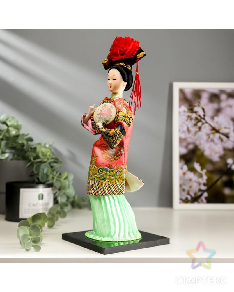 Кукла коллекционная "Китаянка в традиционном наряде с опахалом" 33,5х12,5х12,5 см арт. СМЛ-90628-1-СМЛ0005036094 3