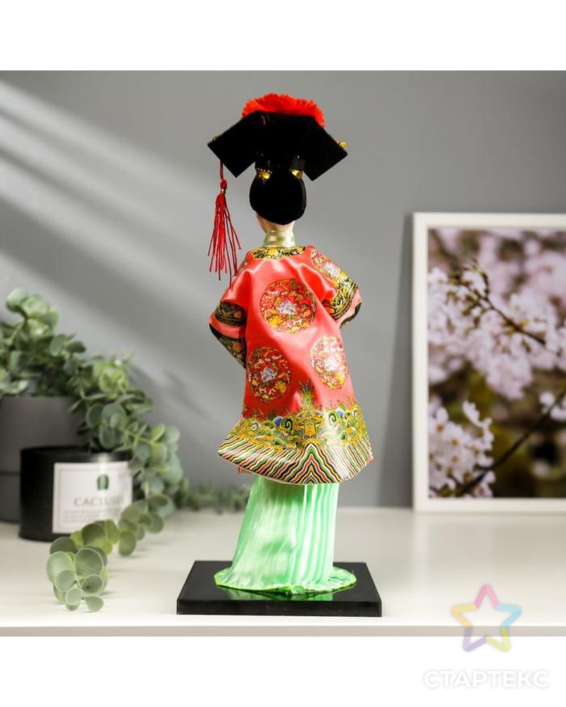 Кукла коллекционная "Китаянка в традиционном наряде с опахалом" 33,5х12,5х12,5 см арт. СМЛ-90628-1-СМЛ0005036094 4