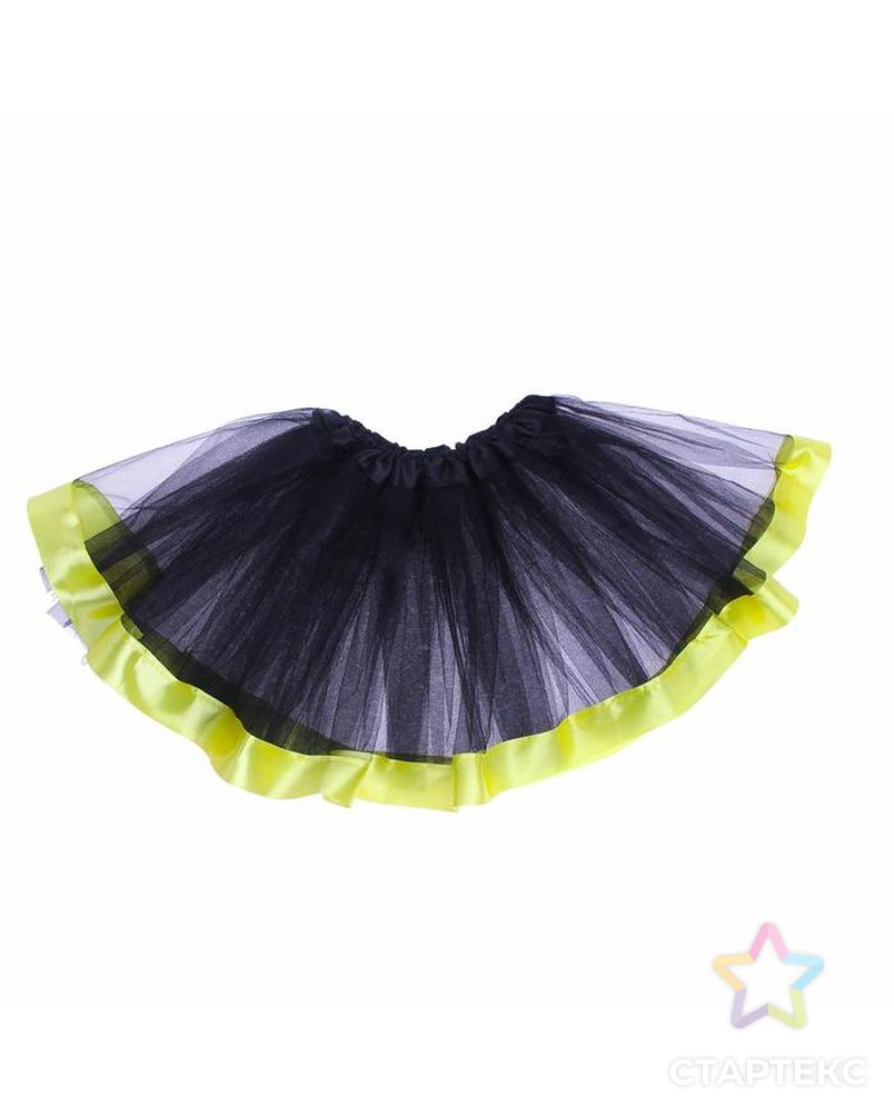 Карнавальная юбка, трехслойная, цвет чёрно-зеленый арт. СМЛ-94095-1-СМЛ0005036967 1