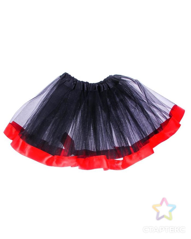 Карнавальная юбка, трехслойная, цвет чёрно-красный арт. СМЛ-94096-1-СМЛ0005036968