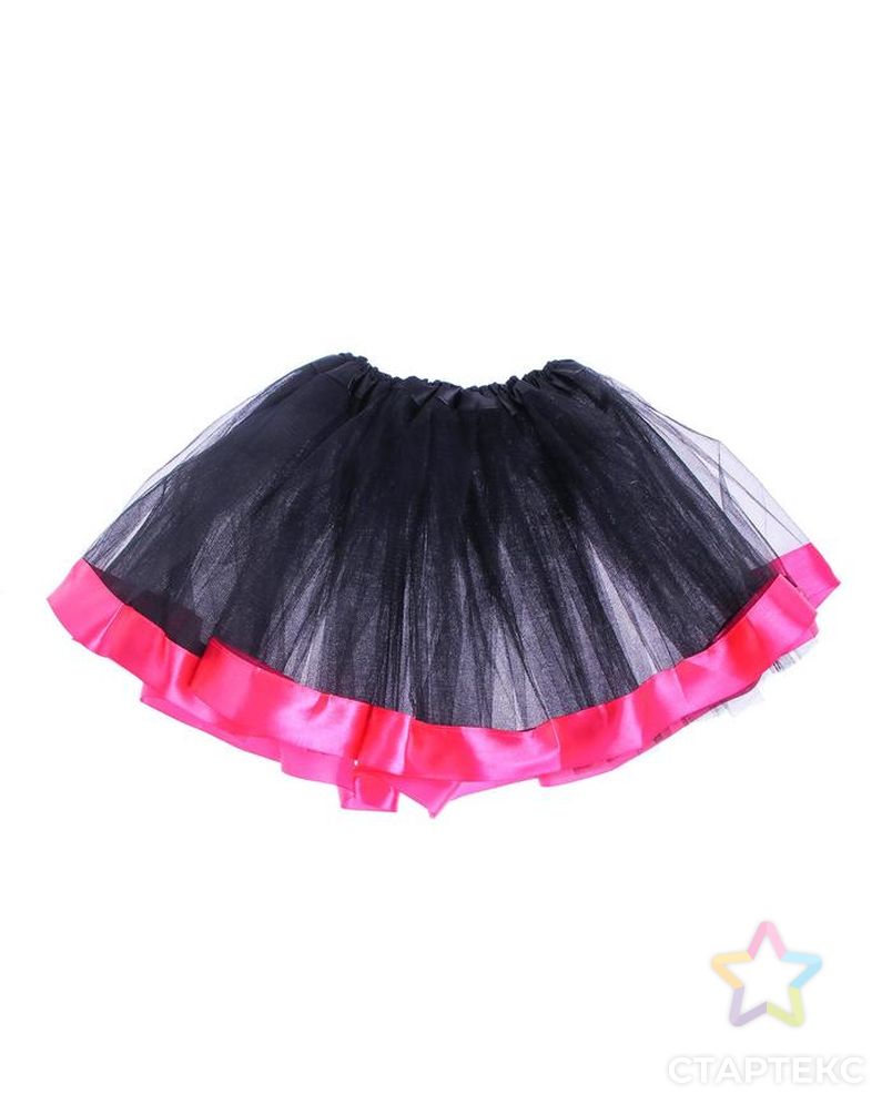 Карнавальная юбка, трехслойная, цвет чёрно-розовый арт. СМЛ-94097-1-СМЛ0005036969 1