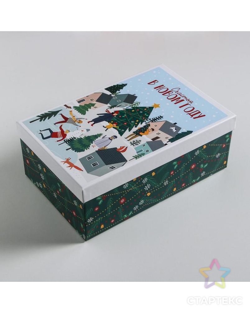 Набор подарочных коробок 10 в 1 «Новогодние истории», 12 × 7 × 4 - 32.5 × 20 × 12.5 см арт. СМЛ-93594-1-СМЛ0005040789 9