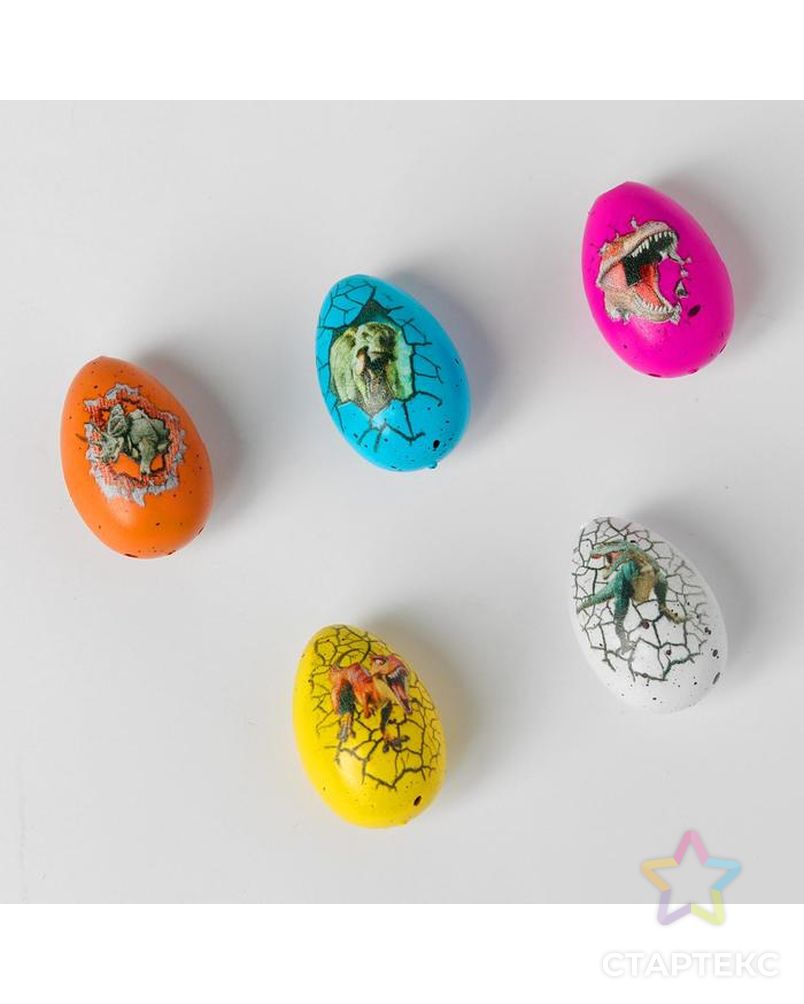 Растущая игрушка «Яйцо с картинкой цветное, Динозавры» 2х3 см, МИКС арт. СМЛ-89716-1-СМЛ0005045480 2