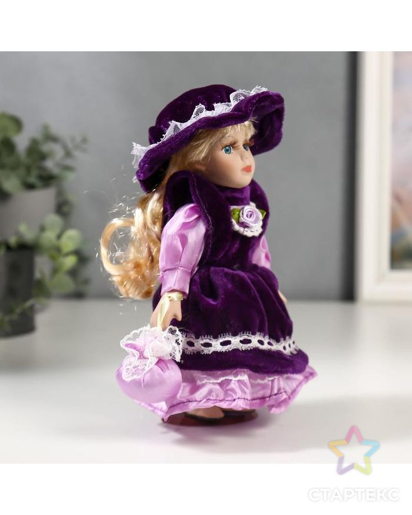 Кукла коллекционная керамика "Малышка Тая в фиолетовом платье" 20 см арт. СМЛ-137562-1-СМЛ0005053238 2