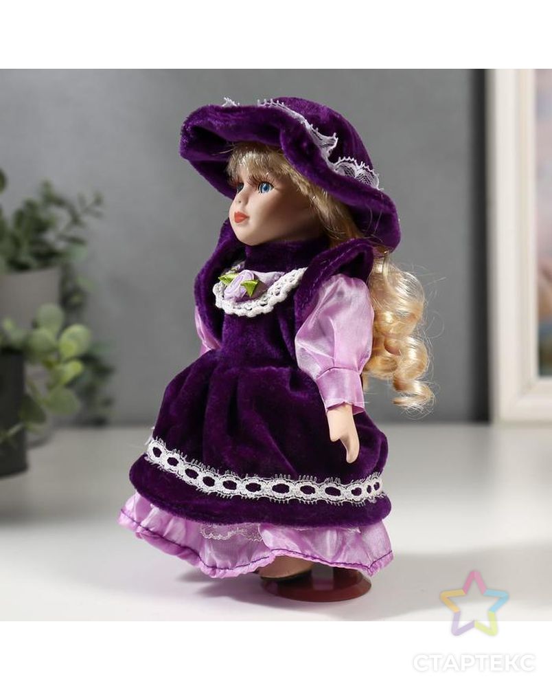 Кукла коллекционная керамика "Малышка Тая в фиолетовом платье" 20 см арт. СМЛ-137562-1-СМЛ0005053238 3