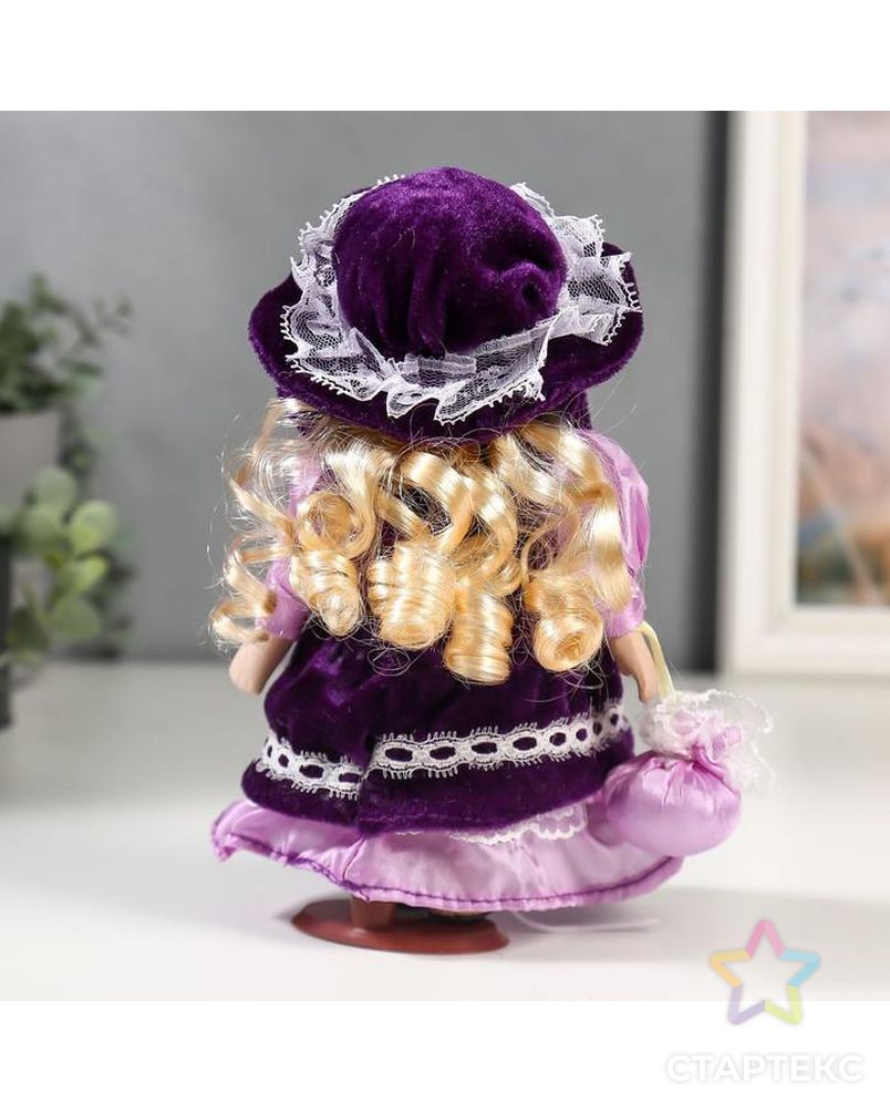 Кукла коллекционная керамика "Малышка Тая в фиолетовом платье" 20 см арт. СМЛ-137562-1-СМЛ0005053238 4