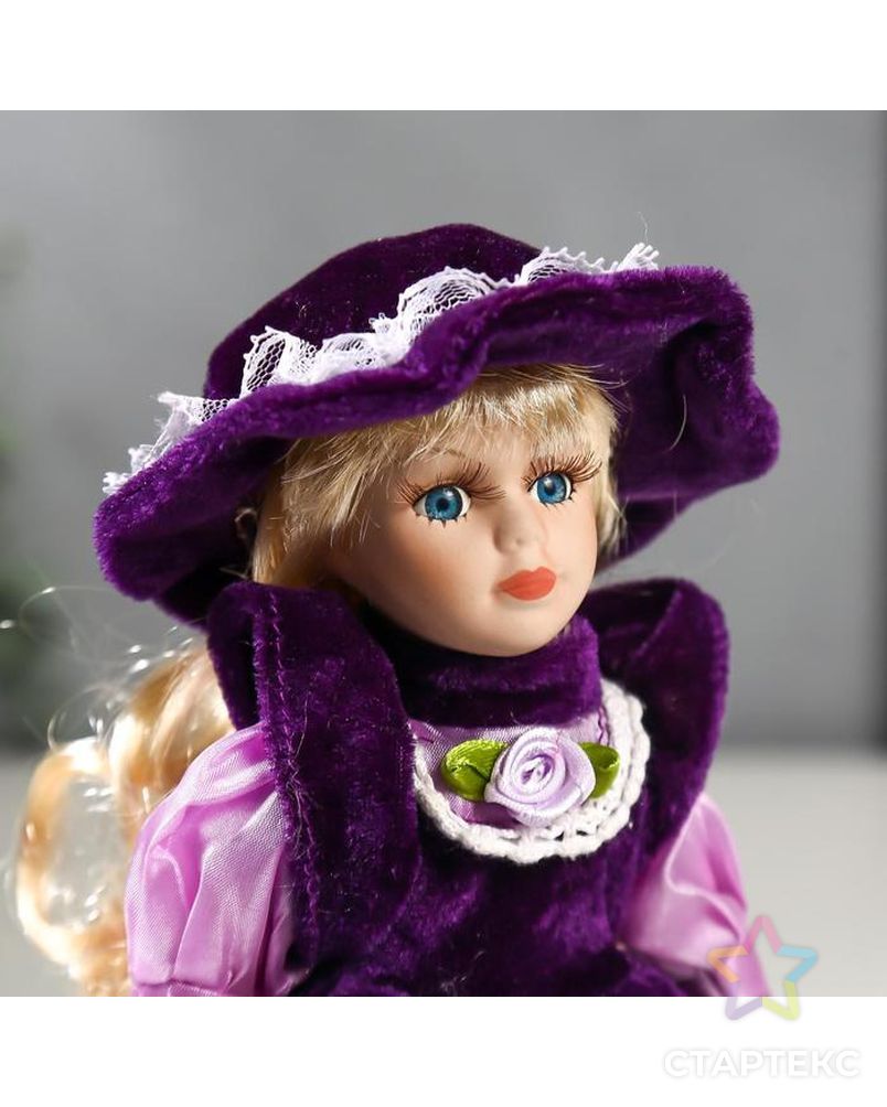 Кукла коллекционная керамика "Малышка Тая в фиолетовом платье" 20 см арт. СМЛ-137562-1-СМЛ0005053238 5