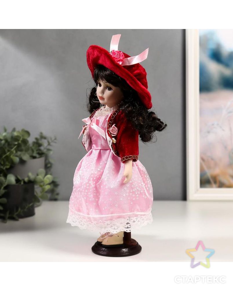 Кукла коллекционная керамика "Таисия в розовом платье и красном кардигане" 30 см арт. СМЛ-137566-1-СМЛ0005053242 3