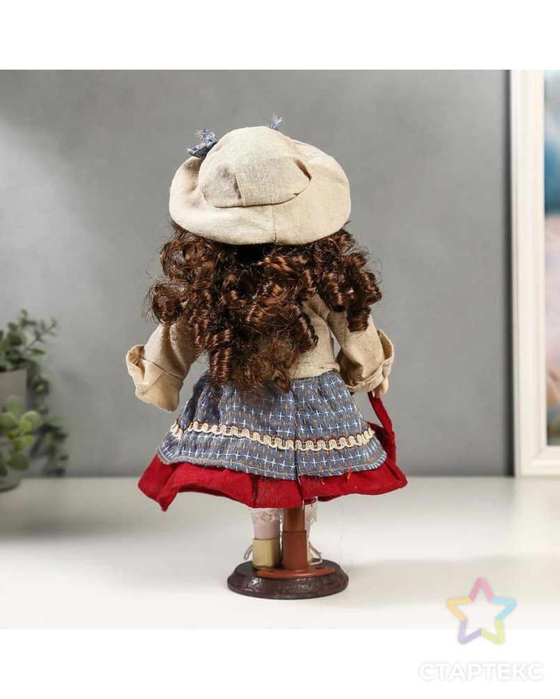 Кукла коллекционная керамика "Кристина в синем платье и бежевой курточке" 30 см арт. СМЛ-136852-1-СМЛ0005053243 4