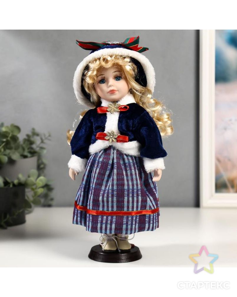 Кукла коллекционная керамика "Снежа в синем наряде" 30 см арт. СМЛ-137569-1-СМЛ0005053247 1