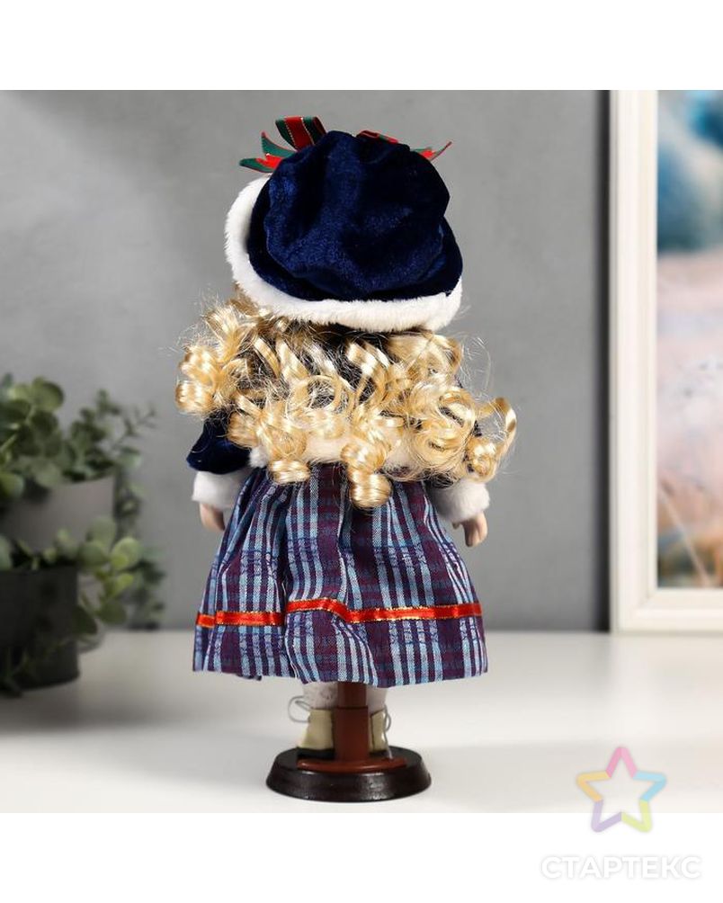 Кукла коллекционная керамика "Снежа в синем наряде" 30 см арт. СМЛ-137569-1-СМЛ0005053247