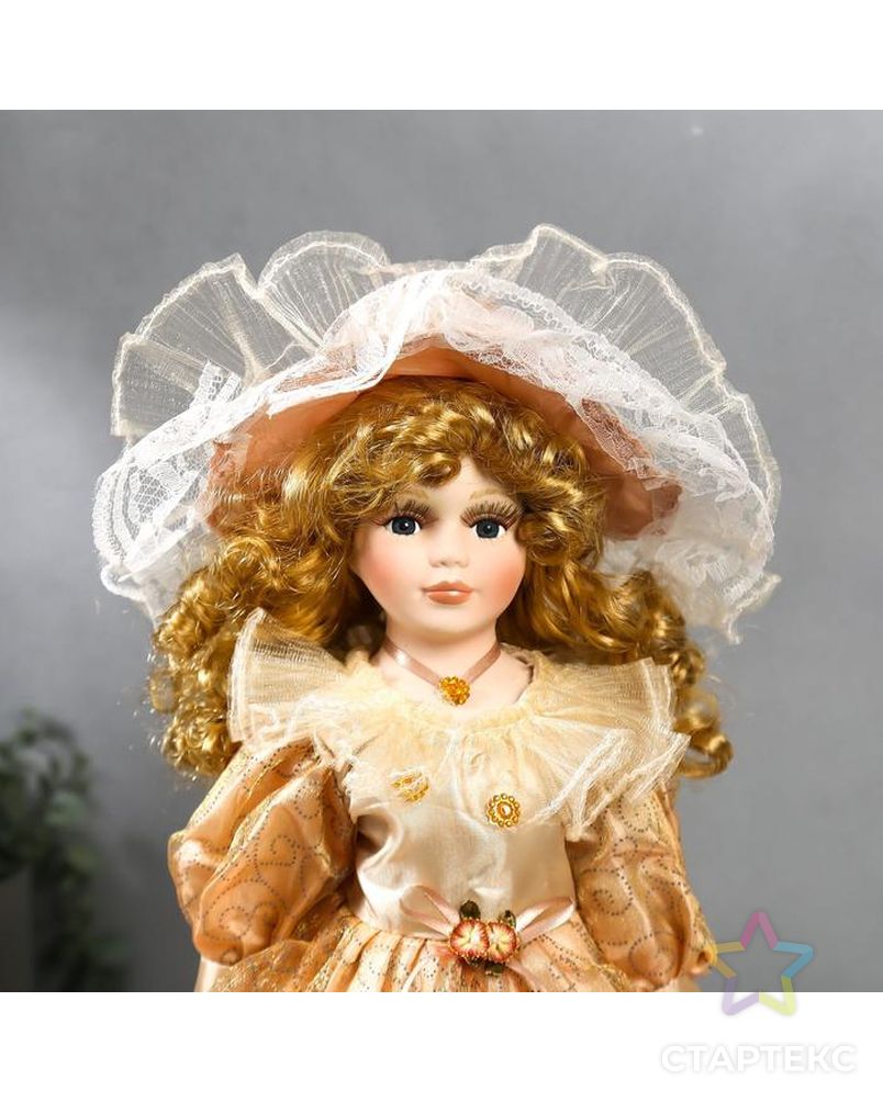 Кукла коллекционная керамика "Клариса в карамельном платье с рюшами" 40 см арт. СМЛ-137571-1-СМЛ0005053250 5