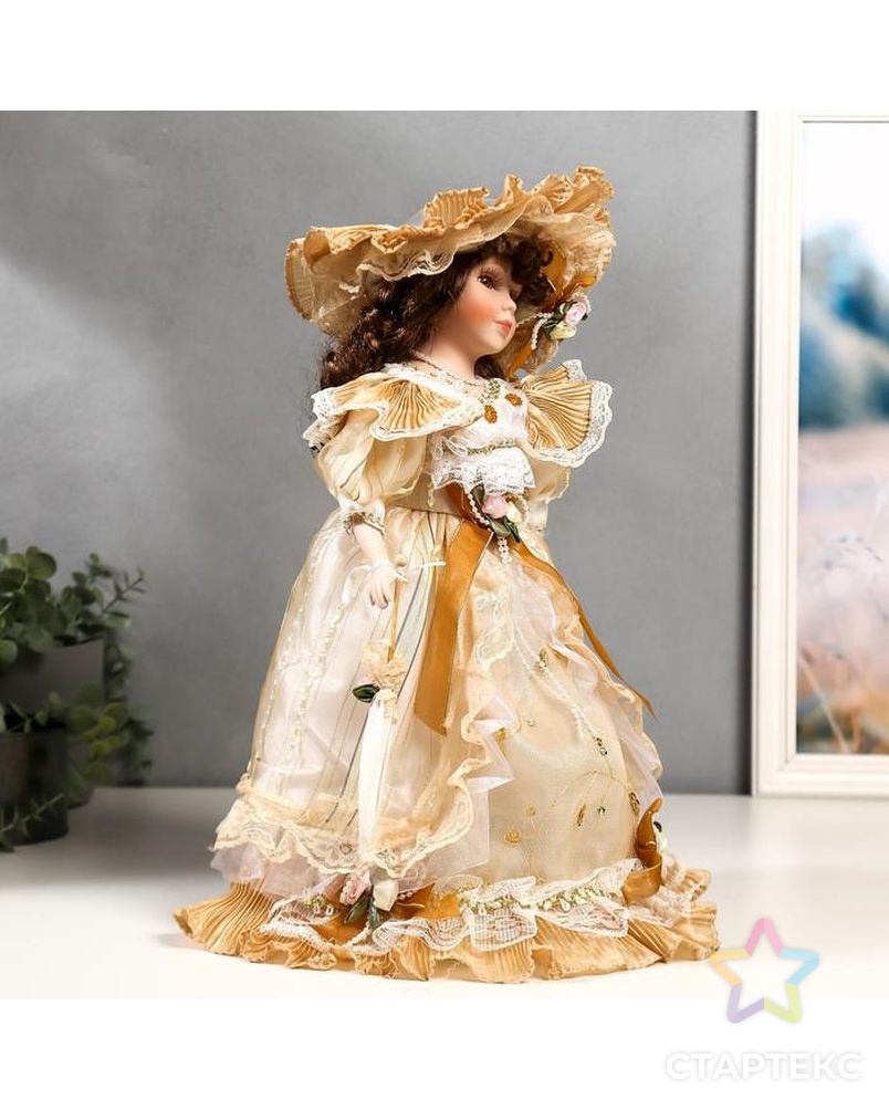 Кукла коллекционная керамика "Мэри в жёлто-кофейном платье" 40 см арт. СМЛ-137572-1-СМЛ0005053251 2