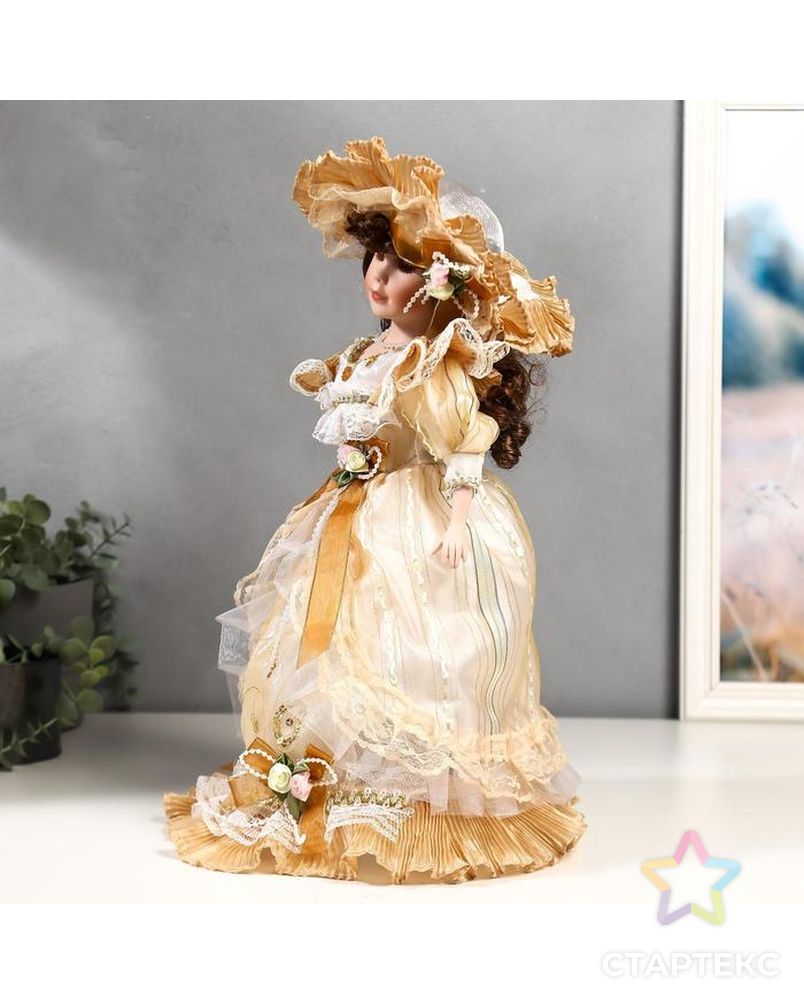 Кукла коллекционная керамика "Мэри в жёлто-кофейном платье" 40 см арт. СМЛ-137572-1-СМЛ0005053251 3