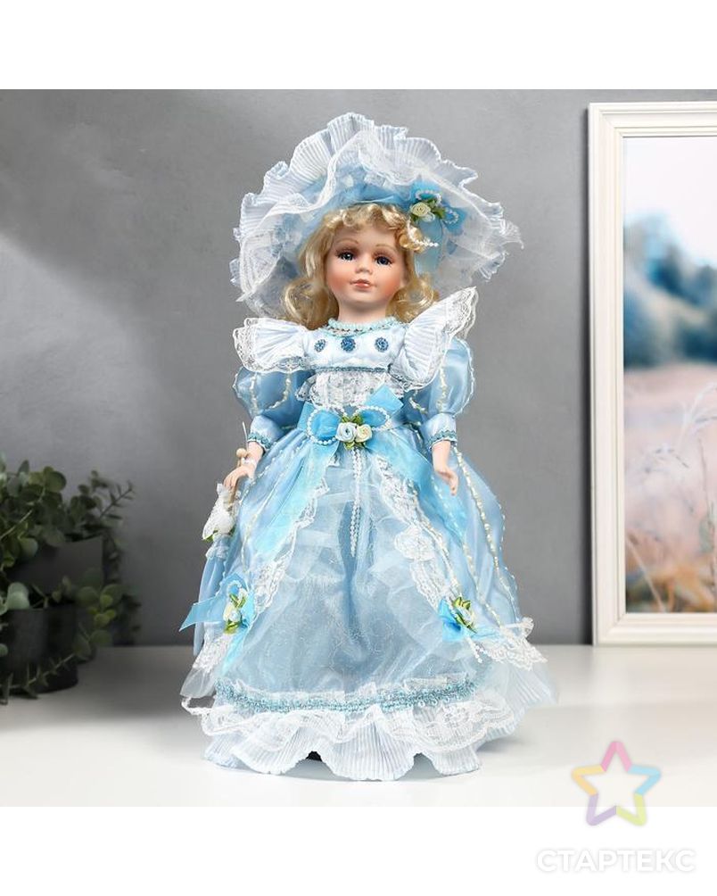 Кукла коллекционная керамика "Элис в нежно-голубом платье" 40 см арт. СМЛ-137573-1-СМЛ0005053252 1