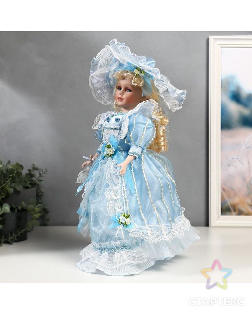 Кукла коллекционная керамика "Элис в нежно-голубом платье" 40 см арт. СМЛ-137573-1-СМЛ0005053252 3
