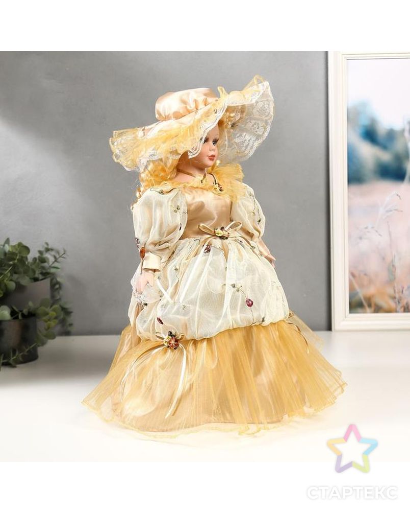 Кукла коллекционная керамика "Евгения в сливочном платье" 40 см арт. СМЛ-136855-1-СМЛ0005053253 2