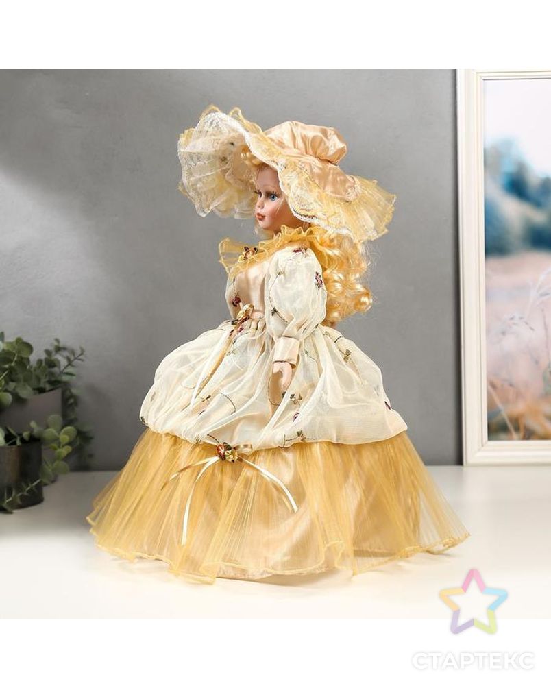 Кукла коллекционная керамика "Евгения в сливочном платье" 40 см арт. СМЛ-136855-1-СМЛ0005053253 3