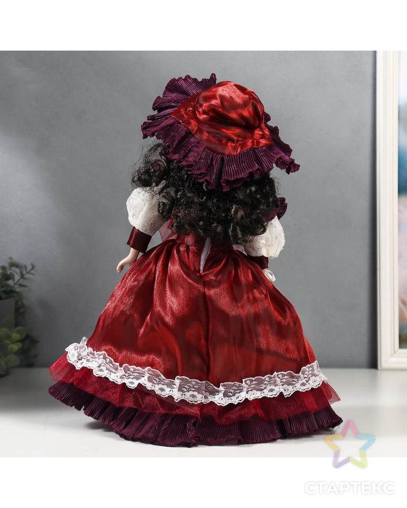 Кукла коллекционная керамика "Клара в вишневом платье" 40 см арт. СМЛ-137574-1-СМЛ0005053254 4