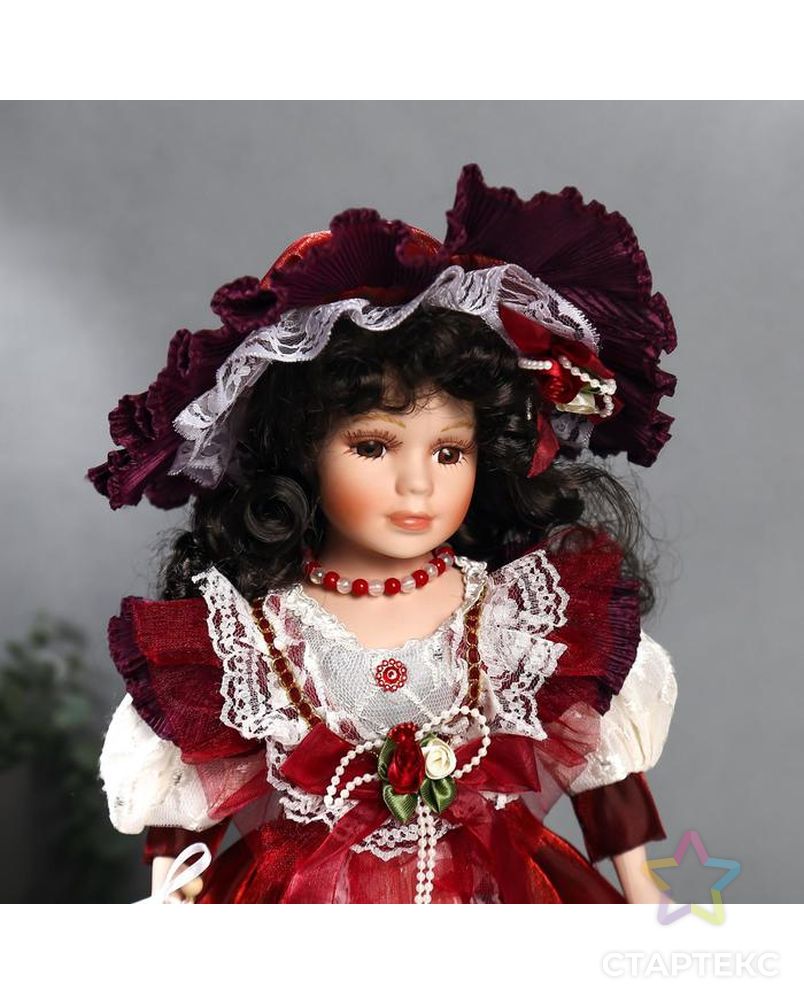 Кукла коллекционная керамика "Клара в вишневом платье" 40 см арт. СМЛ-137574-1-СМЛ0005053254 5
