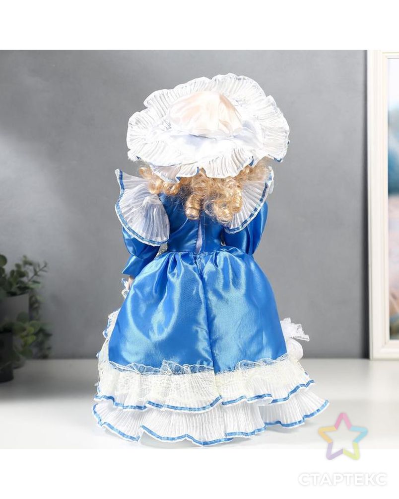 Кукла коллекционная керамика "Настя в ярко-голубом платье" 40 см арт. СМЛ-137575-1-СМЛ0005053255 4