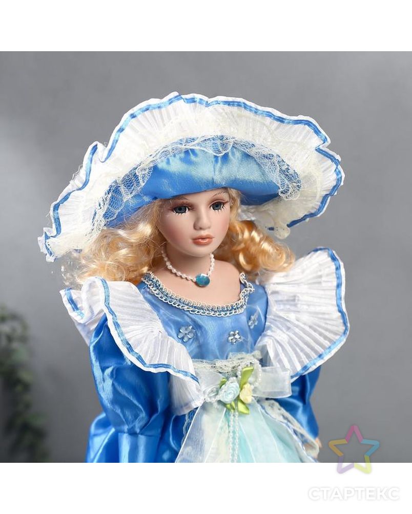Кукла коллекционная керамика "Настя в ярко-голубом платье" 40 см арт. СМЛ-137575-1-СМЛ0005053255 5