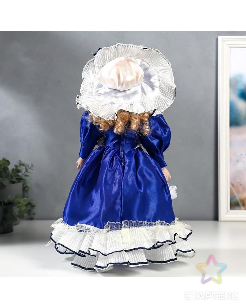 Кукла коллекционная керамика "Полина в синем платье" 40 см арт. СМЛ-137576-1-СМЛ0005053256 4