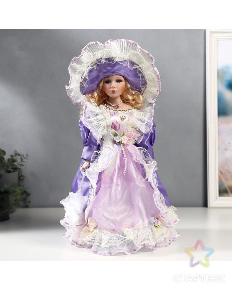 Кукла коллекционная керамика "Мария в сиреневом платье" 40 см арт. СМЛ-137577-1-СМЛ0005053257 1