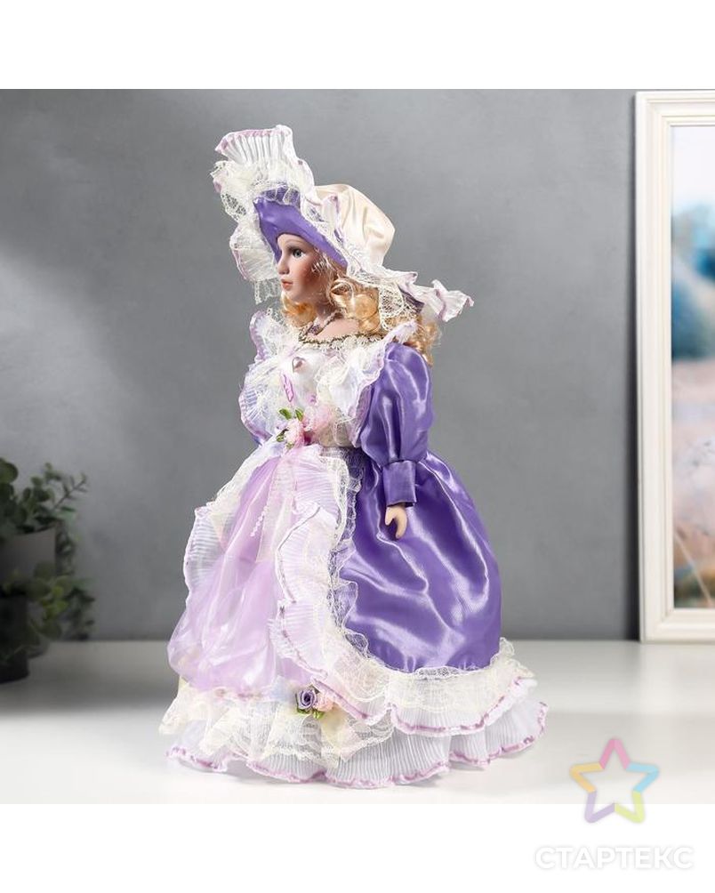 Кукла коллекционная керамика "Мария в сиреневом платье" 40 см арт. СМЛ-137577-1-СМЛ0005053257