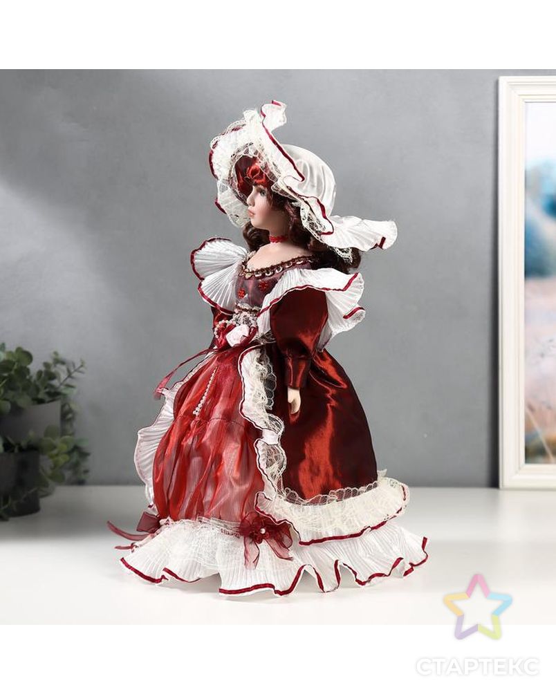 Кукла коллекционная керамика "Алёна в платье бордо" 40 см арт. СМЛ-137578-1-СМЛ0005053258 3