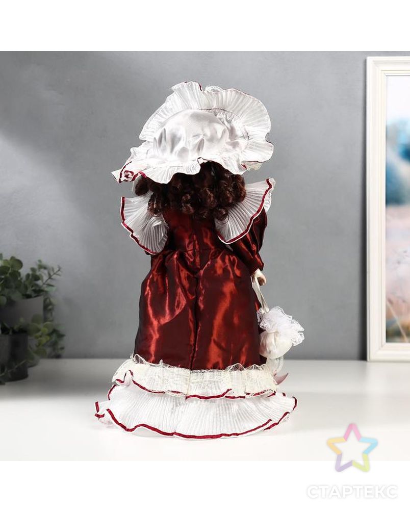 Кукла коллекционная керамика "Алёна в платье бордо" 40 см арт. СМЛ-137578-1-СМЛ0005053258 4