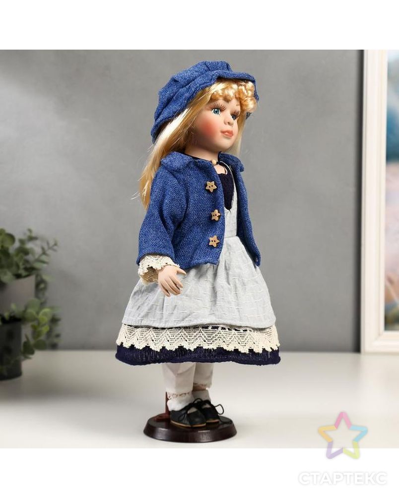 Кукла коллекционная керамика "Мариша в сарафане и синей кофточке" 40 см арт. СМЛ-136859-1-СМЛ0005053263 3