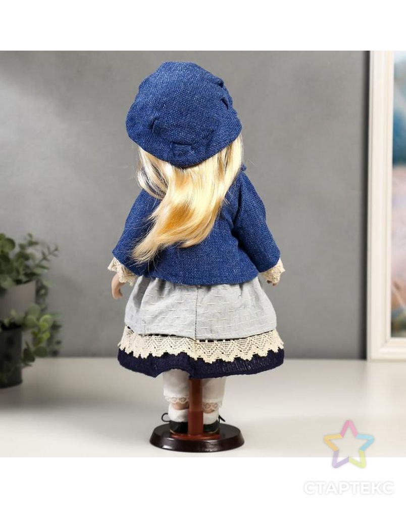 Кукла коллекционная керамика "Мариша в сарафане и синей кофточке" 40 см арт. СМЛ-136859-1-СМЛ0005053263