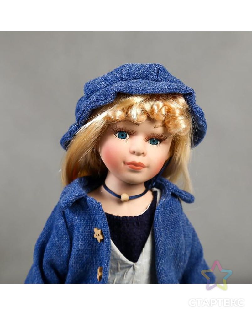 Кукла коллекционная керамика "Мариша в сарафане и синей кофточке" 40 см арт. СМЛ-136859-1-СМЛ0005053263 5