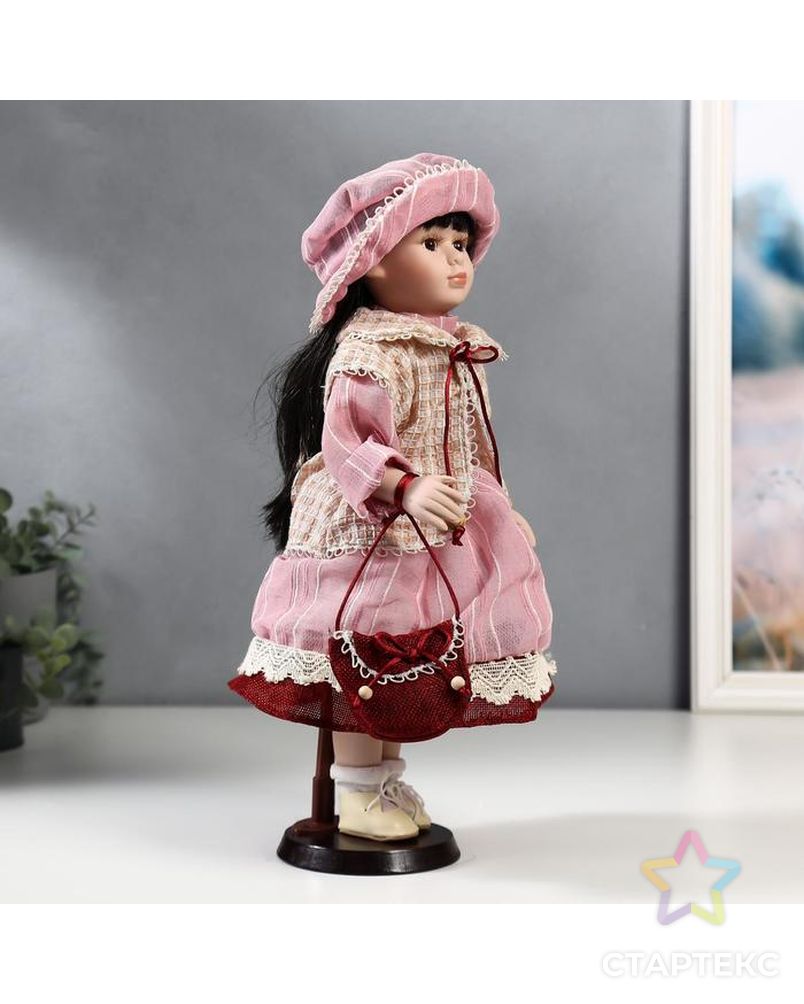 Кукла коллекционная керамика "Машенька в розовом платье и бежевой накидке" 40 см арт. СМЛ-137580-1-СМЛ0005053264 2