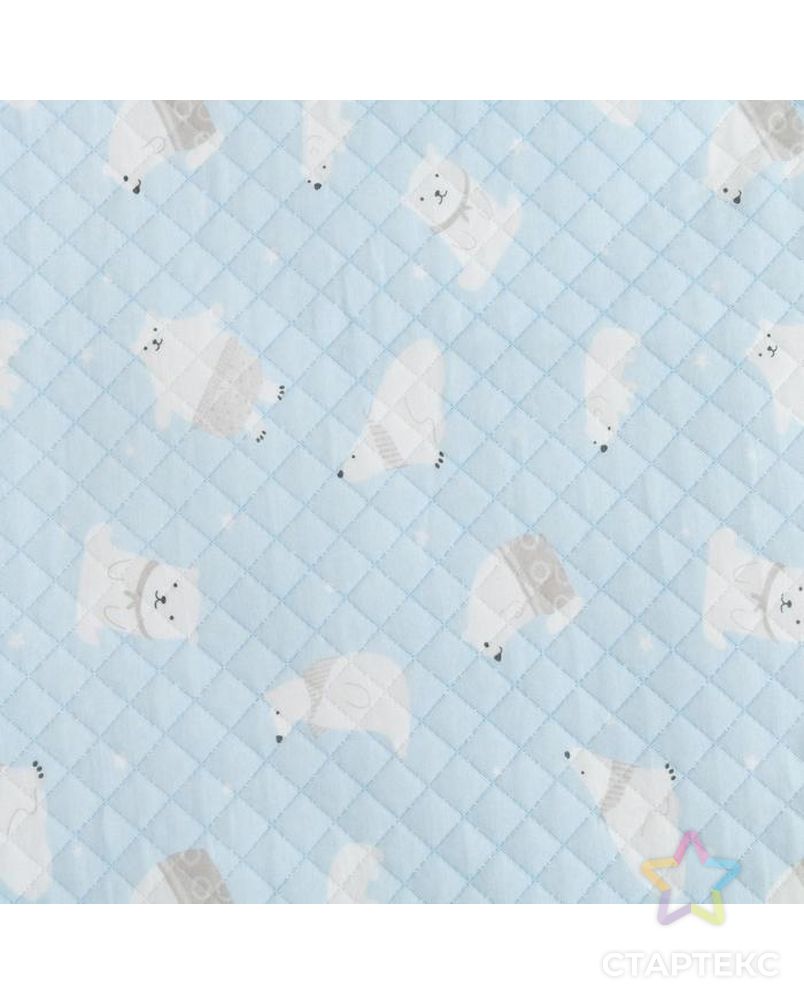 Одеяло стеганое Крошка Я "Мишка" 100х110 см, цв. голубой, 100% хлопок арт. СМЛ-35929-1-СМЛ0005054497 2