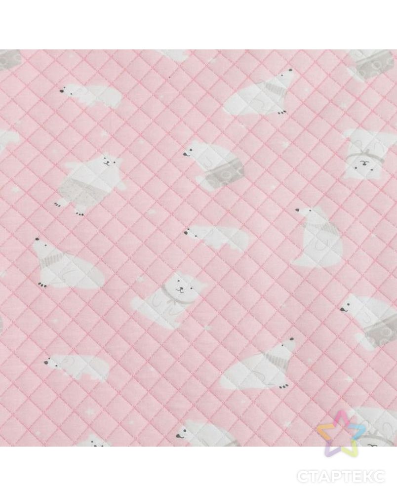 Одеяло стеганое Крошка Я "Мишка" 100х110 см, цв. розовый, 100% хлопок арт. СМЛ-35930-1-СМЛ0005054498 2